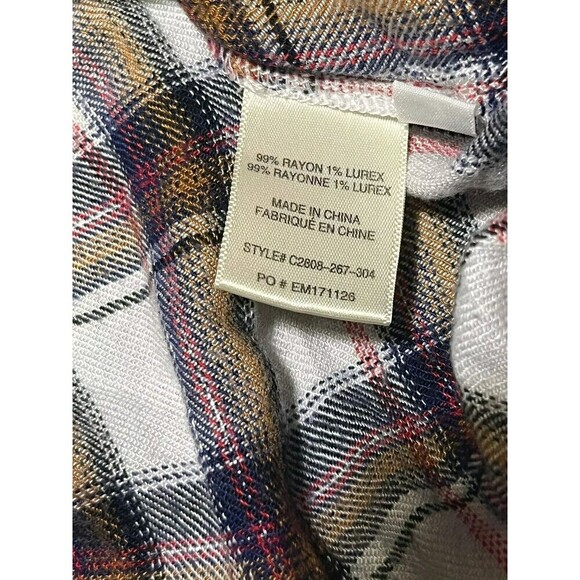 Anthropologie Cloth Stone Plaid Button Up Shirt Women XS - Picture 5 of 7